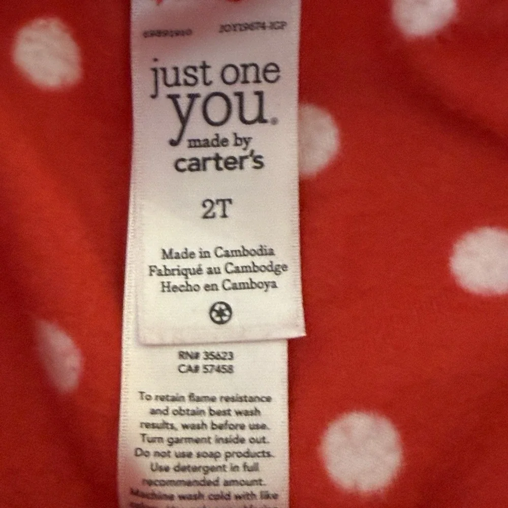 Carter's Baby Girls Just One You Christmas Fleece Pajamas 2T Santa Holiday Party